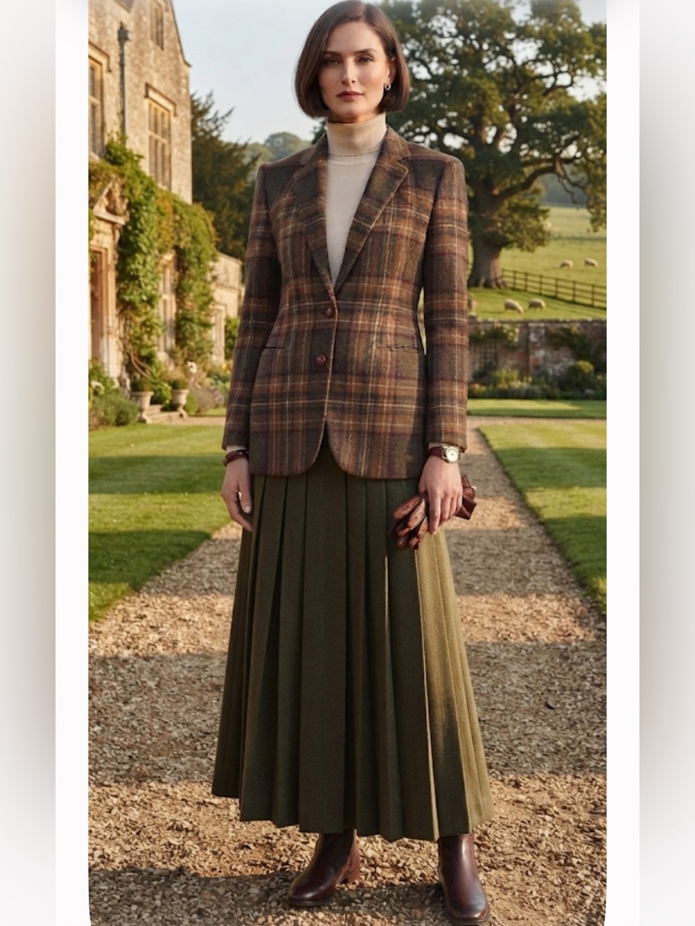Lauren Ralph Lauren Heritage Plaid Wool Blazer Tailored Equestrian Jacket - Picture 12 of 14